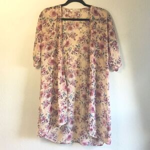 Liberty Love floaty flowery sheer open front coverup hippie witchy boho beachy